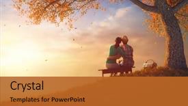  Presentation with young happy couple - Audience pleasing presentation design consisting of happy couple in love stunning backdrop and a red colored foreground