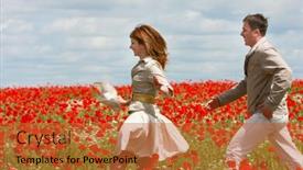  Presentation with poppies - Slides having happy couple in red poppies field background and a red colored foreground