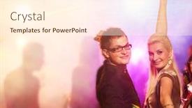  Presentation with night club - Slide deck consisting of happy couple in the night club background and a cream colored foreground