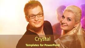  Presentation with night club - Slide set having happy couple in the night club background and a tawny brown colored foreground