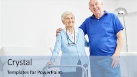  Presentation with happy retirement - Theme having happy couple in the retirement background and a  colored foreground