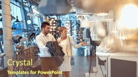  Presentation with lamps - PPT theme with happy-couple-is-browsing-through background and a tawny brown colored foreground