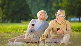  Presentation with seniors - PPT layouts featuring happy-couple-of-seniors background and a coral colored foreground