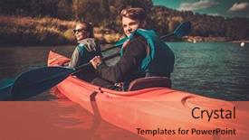  Presentation with luxury nature couple - Amazing PPT layouts having happy couple on a kayaks backdrop and a coral colored foreground