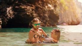  Presentation with beach - Beautiful PPT theme featuring happy couple on the beach backdrop and a coral colored foreground