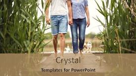  Presentation with rainy day - Amazing presentation theme having happy-couple-on-the-pond backdrop and a coral colored foreground