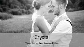  Presentation with bride - Theme featuring happy couple on wedding day background and a light gray colored foreground