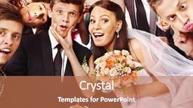  Presentation with couple dance - Presentation theme featuring happy couple perform wedding dance background and a coral colored foreground