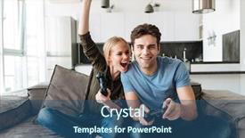  Presentation with video game 3d play games - Amazing slides having happy couple playing video games backdrop and a ocean colored foreground