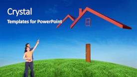  Presentation with upwards - Amazing presentation theme having happy couple pointing upwards together against green hill under blue sky backdrop and a ocean colored foreground