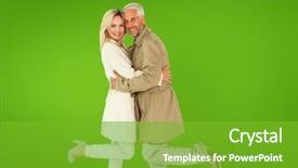  Presentation with coats - Beautiful presentation featuring happy couple posing in trench coats against green vignette backdrop and a shamrock green colored foreground