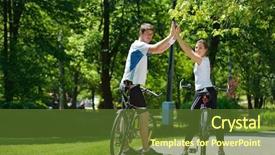  Presentation with love romance - Presentation theme having happy couple ride bicycle outdoors health lifestyle fun love romance concept background and a tawny brown colored foreground
