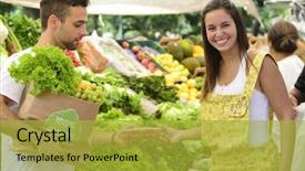  Presentation with paper bag - Amazing presentation having happy couple shopping fruits backdrop and a gold colored foreground