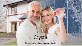  Presentation with work happy hour - Beautiful slide deck featuring happy couple showing their new backdrop and a soft green colored foreground