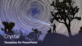  Presentation with night stars - Cool new PPT theme with happy-couple-silhouette-under backdrop and a ocean colored foreground