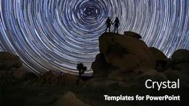  Presentation with night stars - Beautiful slide set featuring happy-couple-silhouette-under backdrop and a black colored foreground