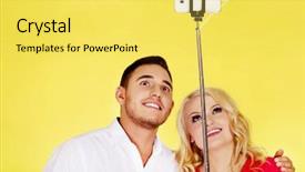  Presentation with aus law photo - PPT layouts with happy couple taking selfie photo background and a  colored foreground