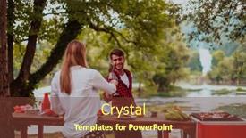  Presentation with outdoor party - Slides with happy-couple-toasting-red-wine background and a tawny brown colored foreground