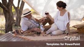  Presentation with safari - Presentation theme with happy-couple-toasting-wine background and a violet colored foreground