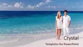 Presentation with holding hands family walking - Amazing presentation having happy couple walking along beautiful sandy beach young family holding hands and enjoying honeymoon vacation on maldives backdrop and a lemonade colored foreground