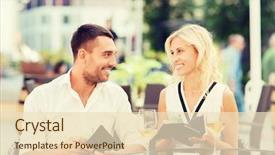  Presentation with independence - PPT theme featuring happy couple with cash money background and a lemonade colored foreground