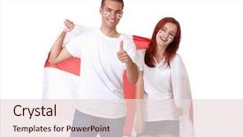  Presentation with english - Theme enhanced with happy couple with english flags background and a lemonade colored foreground