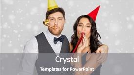  Presentation with birthday celebration mother - Beautiful presentation featuring happy couple with party blower backdrop and a gray colored foreground