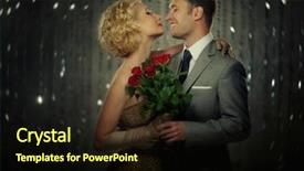  Presentation with roses - Colorful theme enhanced with happy couple with red roses backdrop and a wine colored foreground