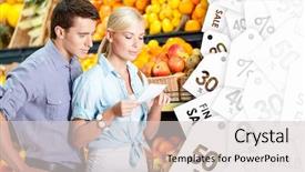  Presentation with coupons - Theme consisting of happy couple with sale coupons background and a light gray colored foreground
