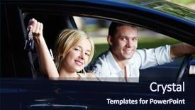  Presentation with emissions no car carbon dioxide - Colorful slide deck enhanced with happy couple with the keys backdrop and a wine colored foreground