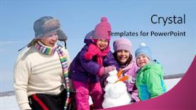  Presentation with snowman - PPT theme enhanced with cars in the road in winter rovaniemi in lapland finland background and a light gray colored foreground