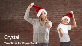  Presentation with cousin - Cool new theme with happy cousins have fun backdrop and a tawny brown colored foreground