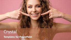  Presentation with dental laser diode - Amazing slides having happy-curly-girl backdrop and a red colored foreground