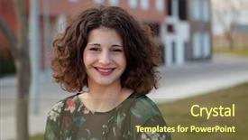  Presentation with hair dress - Amazing slide deck having happy curvy girl with curly backdrop and a  colored foreground