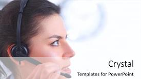  Presentation with doctor and brain - Audience pleasing PPT layouts consisting of happy customer experience - doctor wearing headset sitting behind backdrop and a  colored foreground