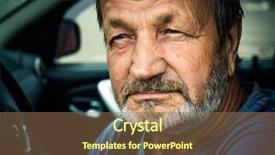  Presentation with driver - Theme with happy customer experience - elderly man driver in his background and a tawny brown colored foreground