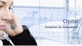  Presentation with customer service phone number - Amazing theme having happy customer service representative talking backdrop and a  colored foreground