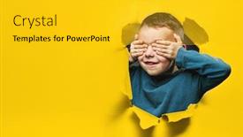  Presentation with black hole - Cool new PPT theme with happy-cute-boy-is-having backdrop and a gold colored foreground