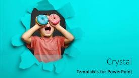  Presentation with black child - PPT layouts with happy-cute-boy-is-having background and a teal colored foreground