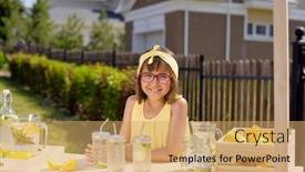  Presentation with cute lemonade - Beautiful presentation featuring happy-cute-girl-with-toothy backdrop and a coral colored foreground