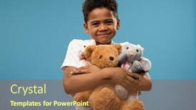  Presentation with cute - Colorful presentation theme enhanced with happy-cute-little-boy backdrop and a tawny brown colored foreground