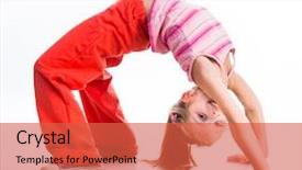  Presentation with sports - Slides with happy cute little girl goes background and a red colored foreground