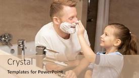  Presentation with shaving - PPT layouts enhanced with happy-cute-little-girl background and a coral colored foreground