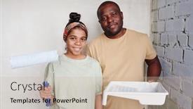  Presentation with plastic container - Amazing presentation design having happy-cute-teenage-girl backdrop and a soft green colored foreground
