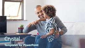  Presentation with black father - Beautiful presentation featuring happy dad and smiling child backdrop and a ocean colored foreground