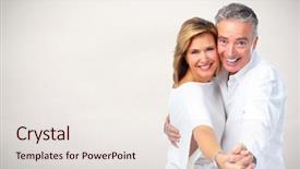  Presentation with senior couple - PPT theme consisting of happy dancing senior couple background and a sky blue colored foreground