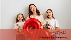  Presentation with togetherness - Presentation theme enhanced with happy-day-children-daughters background and a red colored foreground