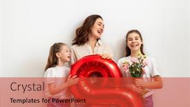  Presentation with togetherness - PPT theme enhanced with happy-day-children-daughters background and a red colored foreground