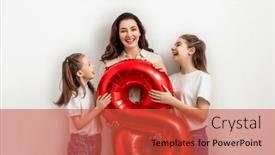  Presentation with togetherness - Presentation theme enhanced with happy-day-children-daughters background and a red colored foreground
