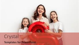  Presentation with togetherness - Slides having happy-day-children-daughters background and a red colored foreground